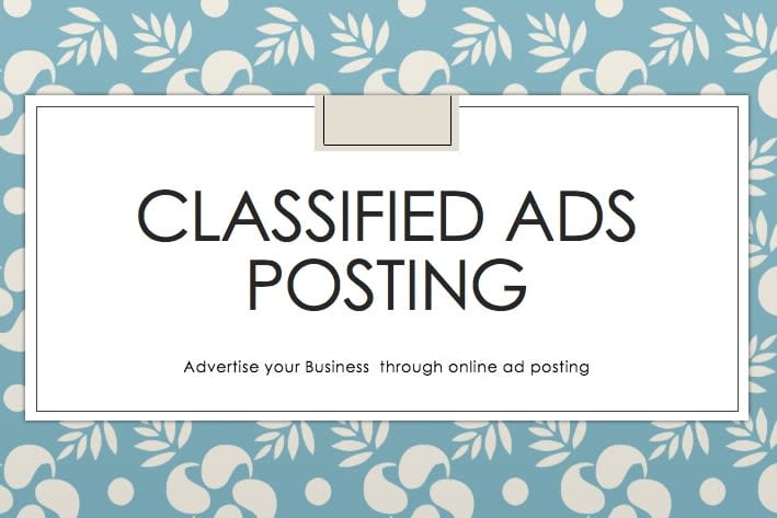 Portfolio for Classified Ads posting