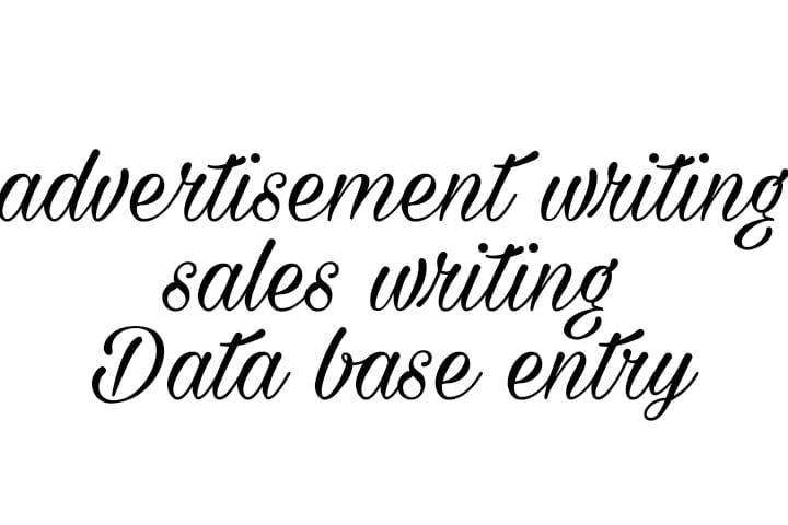 Portfolio for data entry, advertising copy sales write