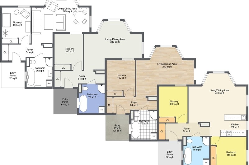 Portfolio for 2d floor plan in autocad