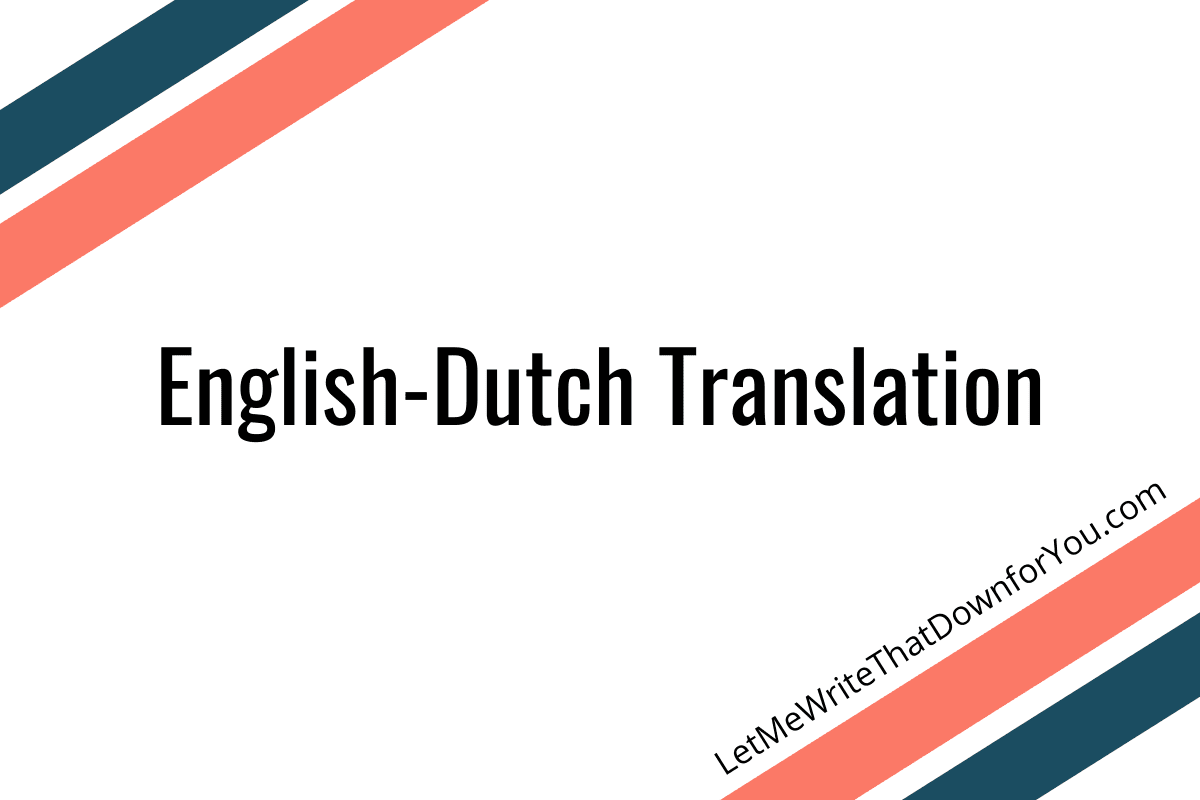 Portfolio for Translation English    Dutch