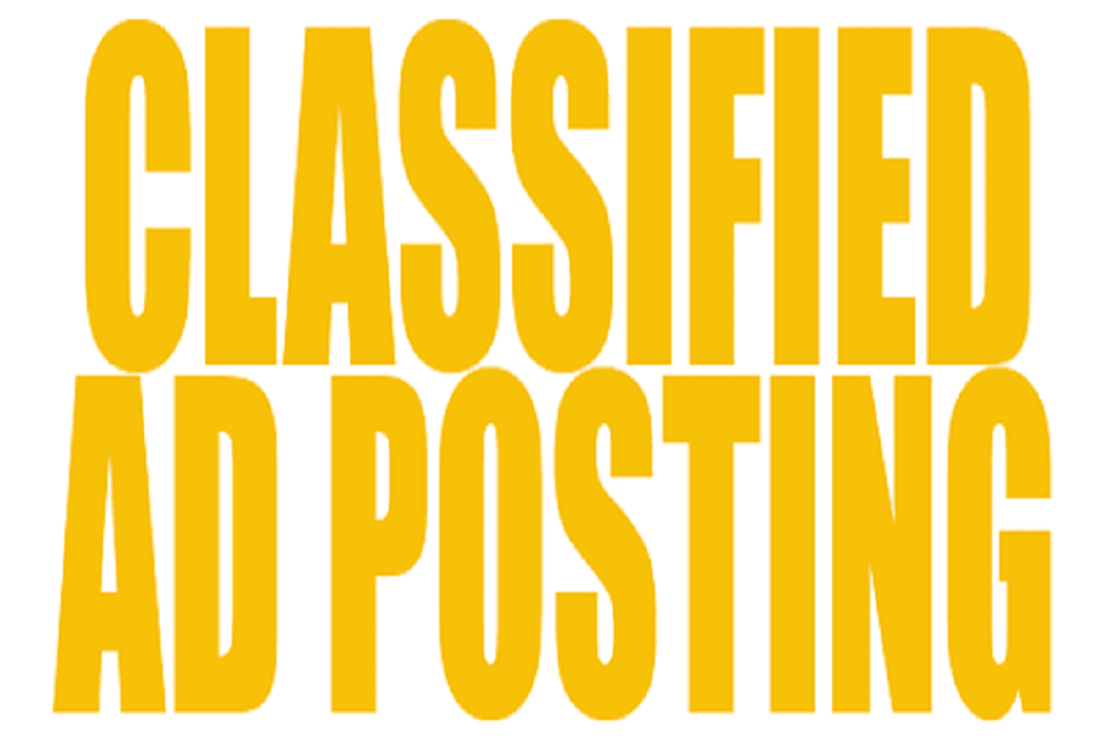 Ad posting. Classified ads.
