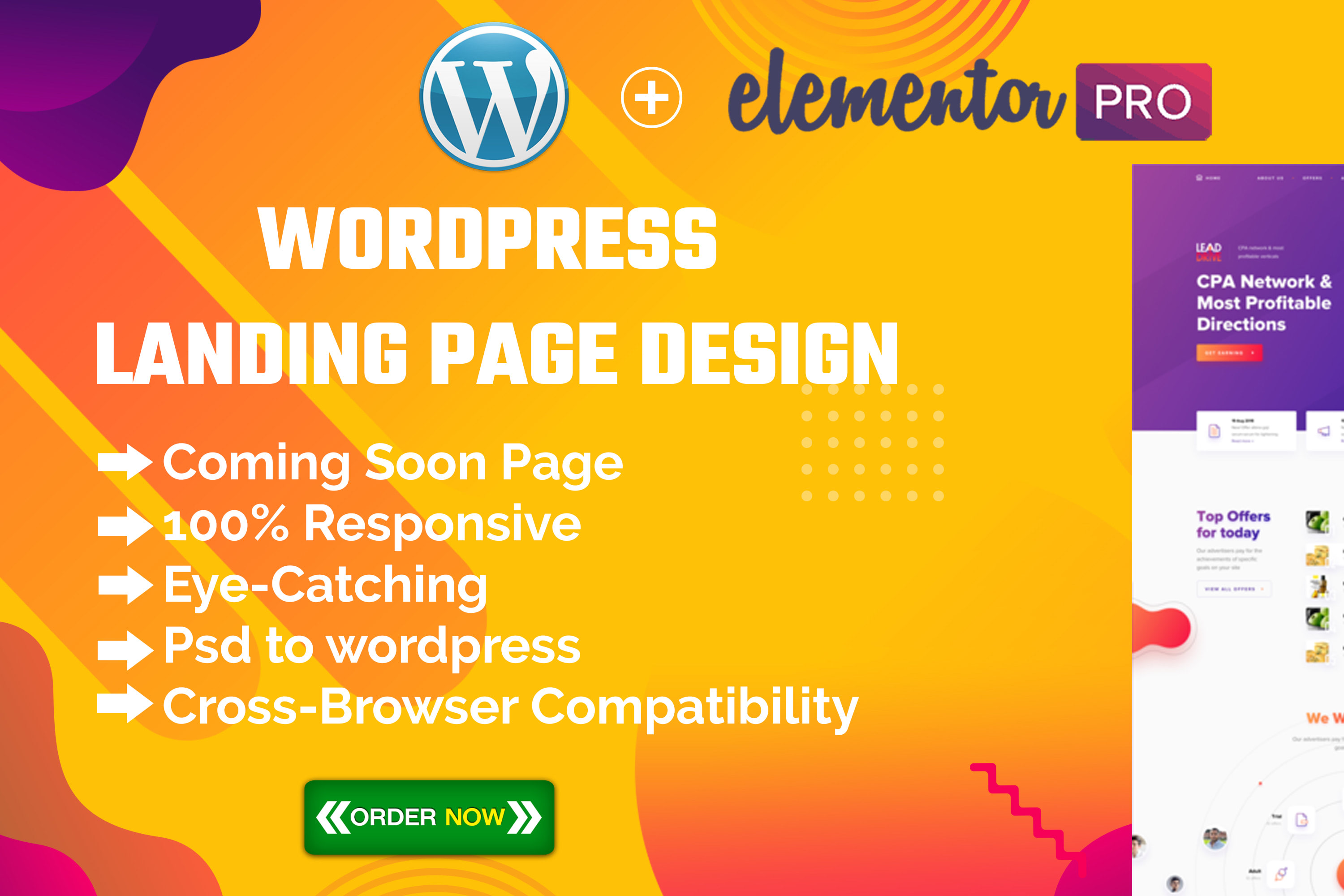 Portfolio for WordPress landing page design