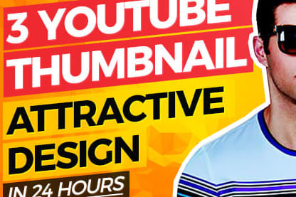 Portfolio for I will design 3 youtube thumbnail in 24h