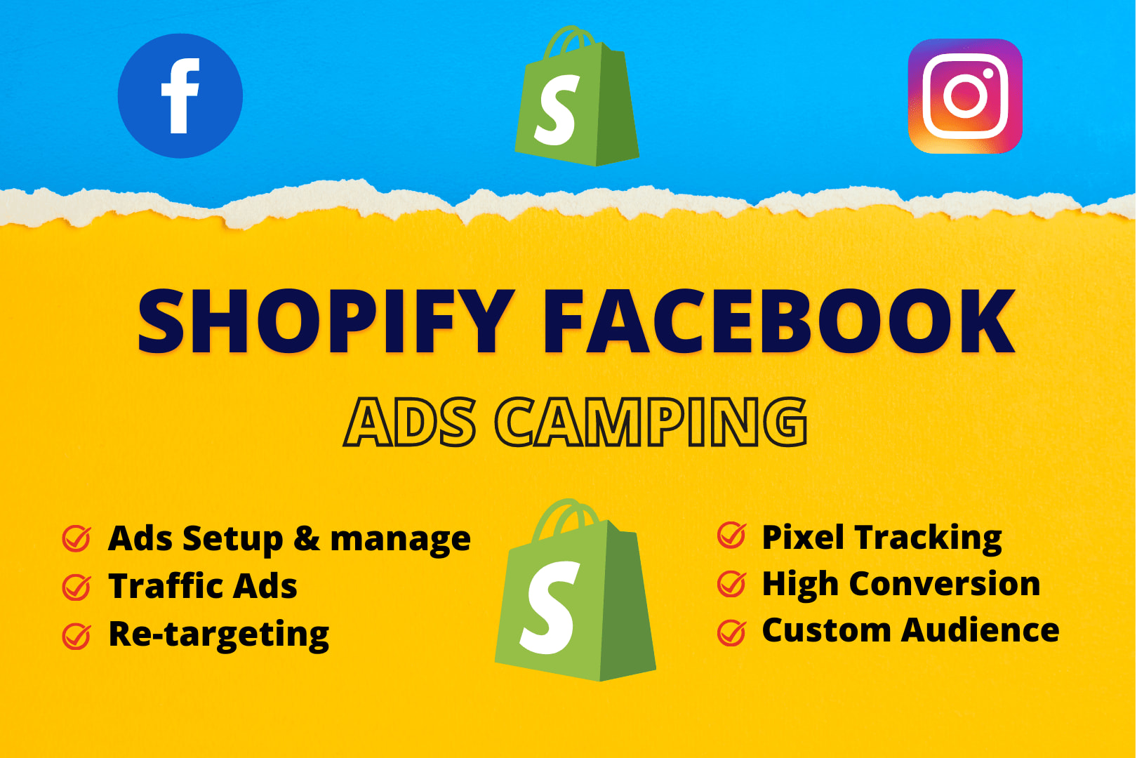 Portfolio for Shopify Facebook ads campaign and manage