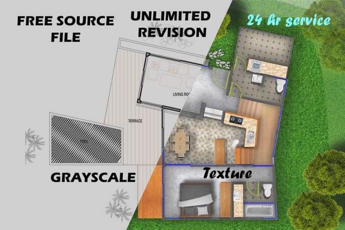 Portfolio for redraw floor plan, convert pdf to cad