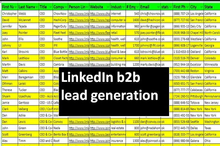 Portfolio for b2b lead generation