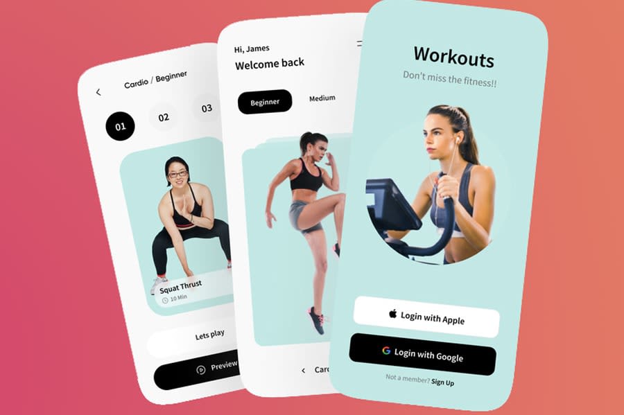 Portfolio for Fitness, Female workout app development