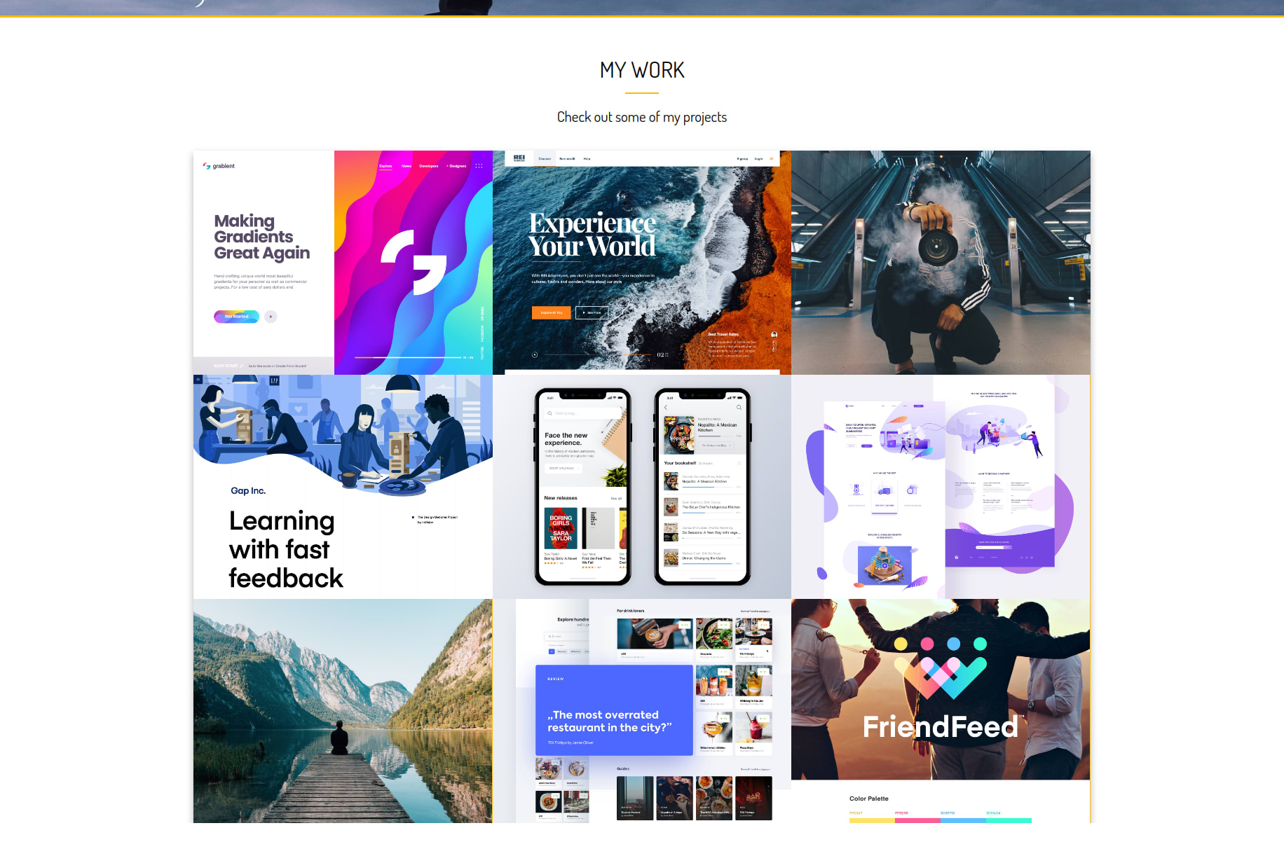 Portfolio for Front End Web Design(HTML/CSS/BootStrap)