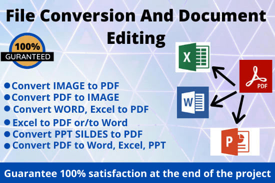 Portfolio for PDF Conversion into Word, Excel and JPEG