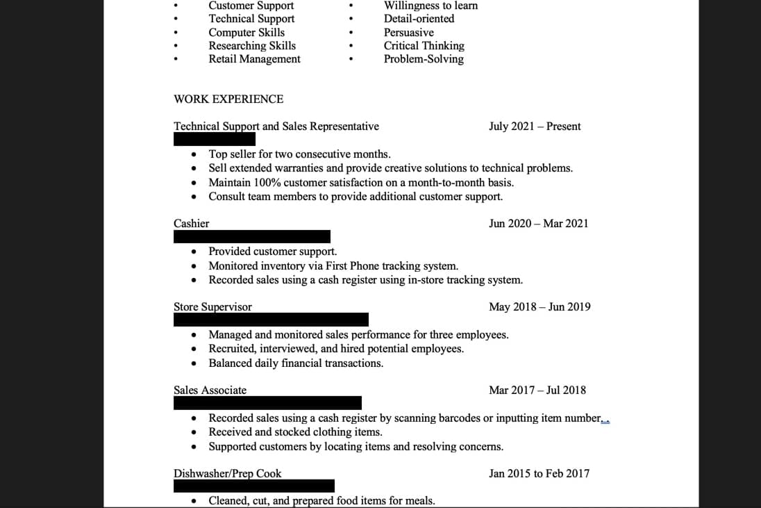 Portfolio for Resume and Cover Letter Writing