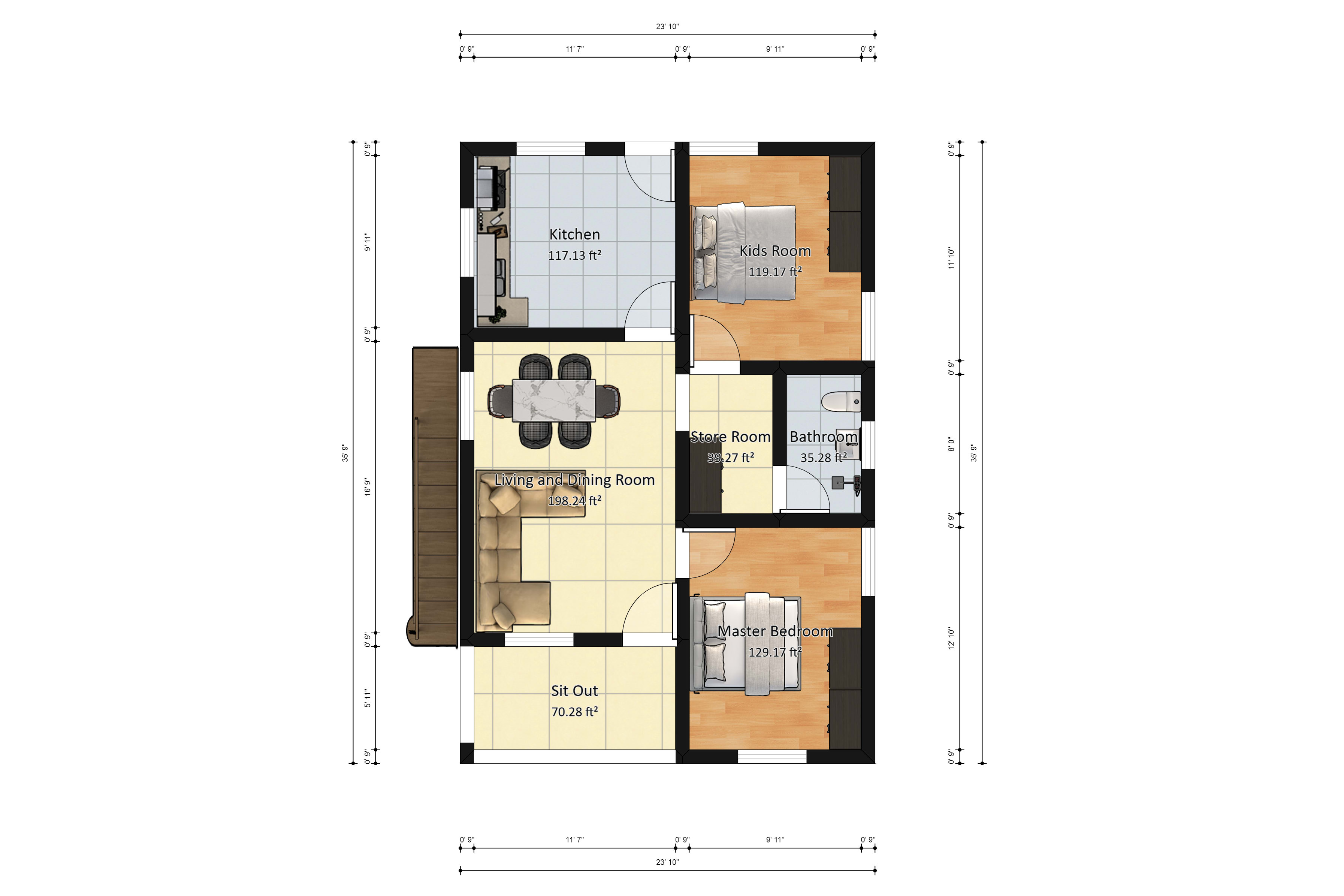 Portfolio for 2D Floor Plan Design Service