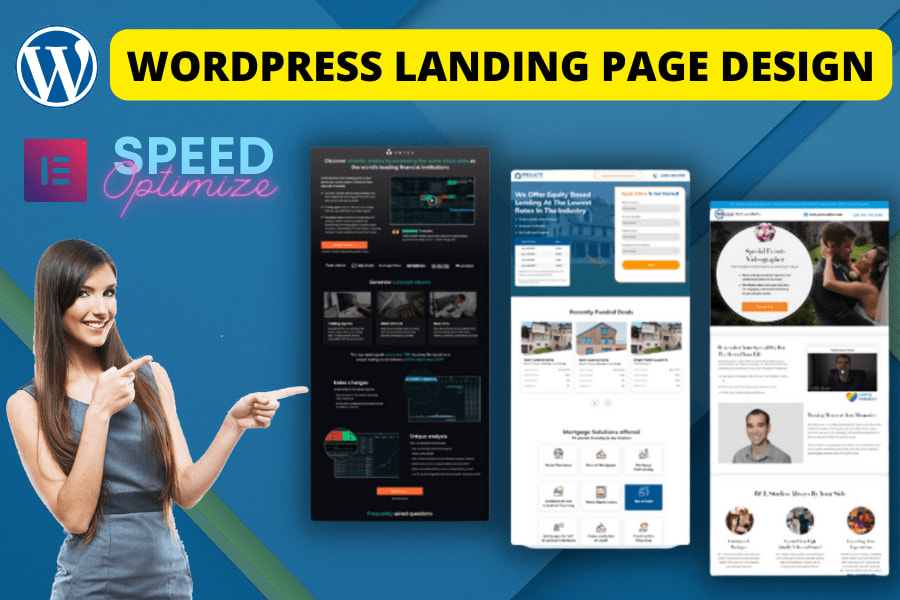 Portfolio for WordPress landing page design