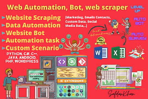 Portfolio for Data scrapping Bot & Web Automation tool
