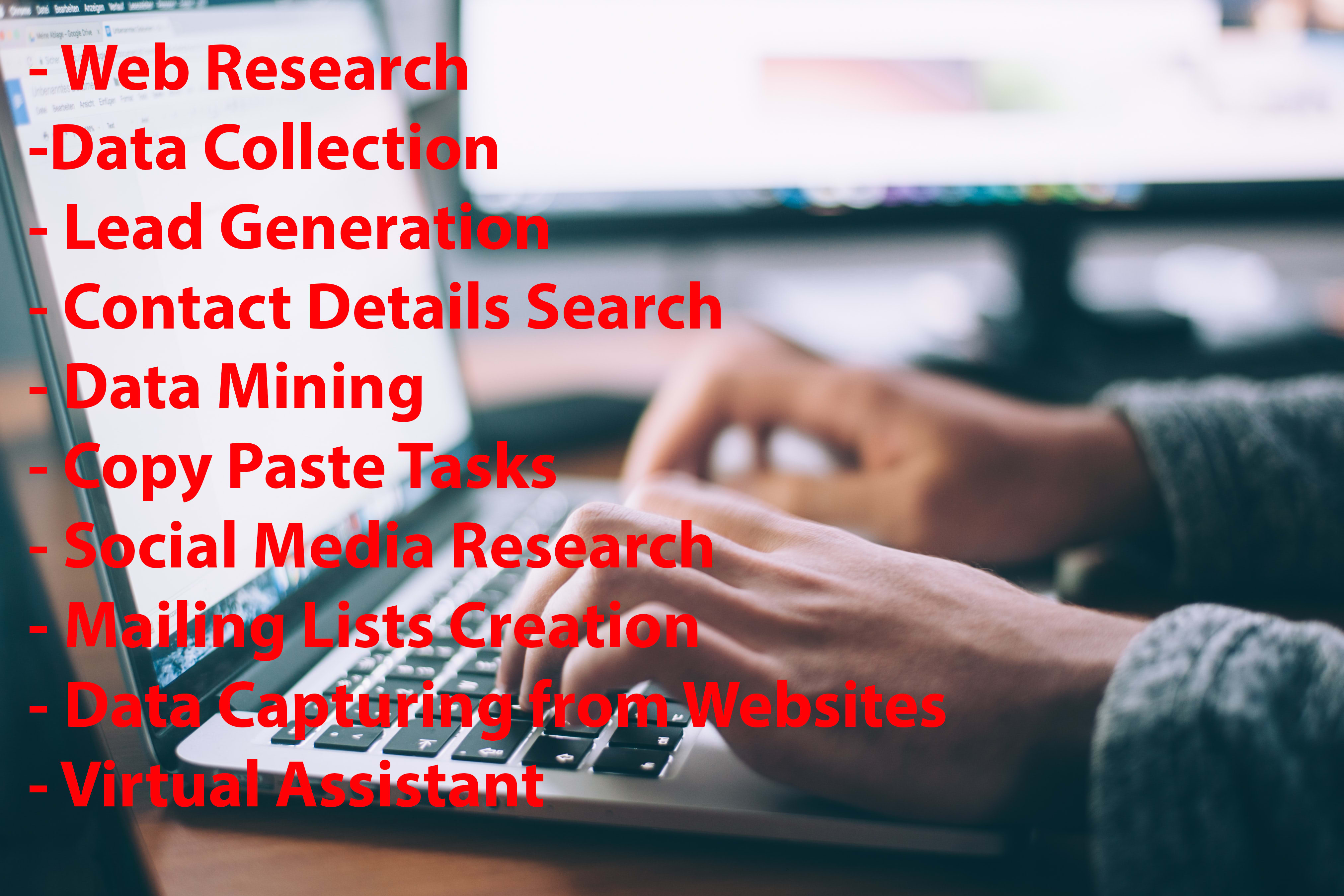 Portfolio for Data Entry |Data Collection|Web Research