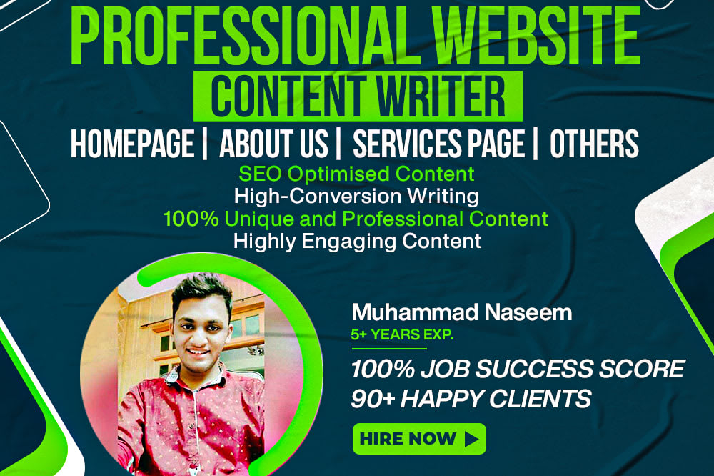 Portfolio for Web content writing services_5+ Years