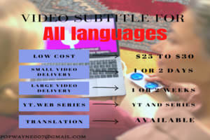 Portfolio for Video subtitles for all languages