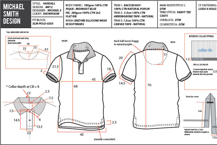 Portfolio for Fashion Tech Pack Technical Sketch