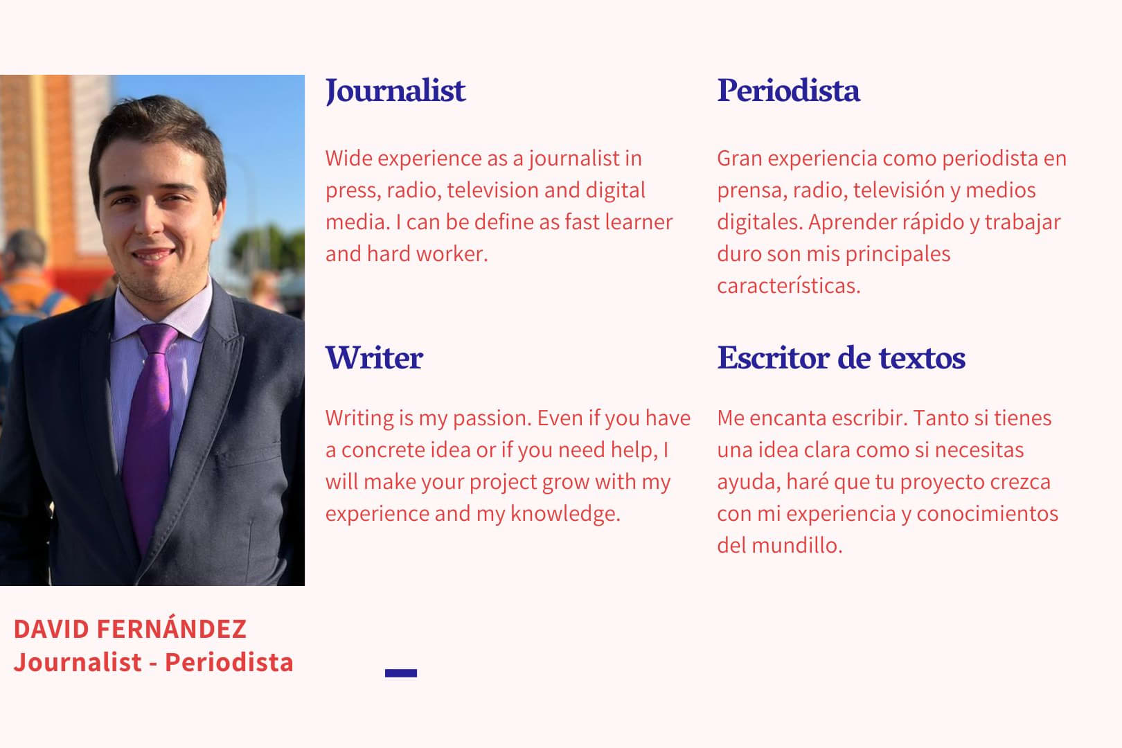 Portfolio for Creative writing and journalism