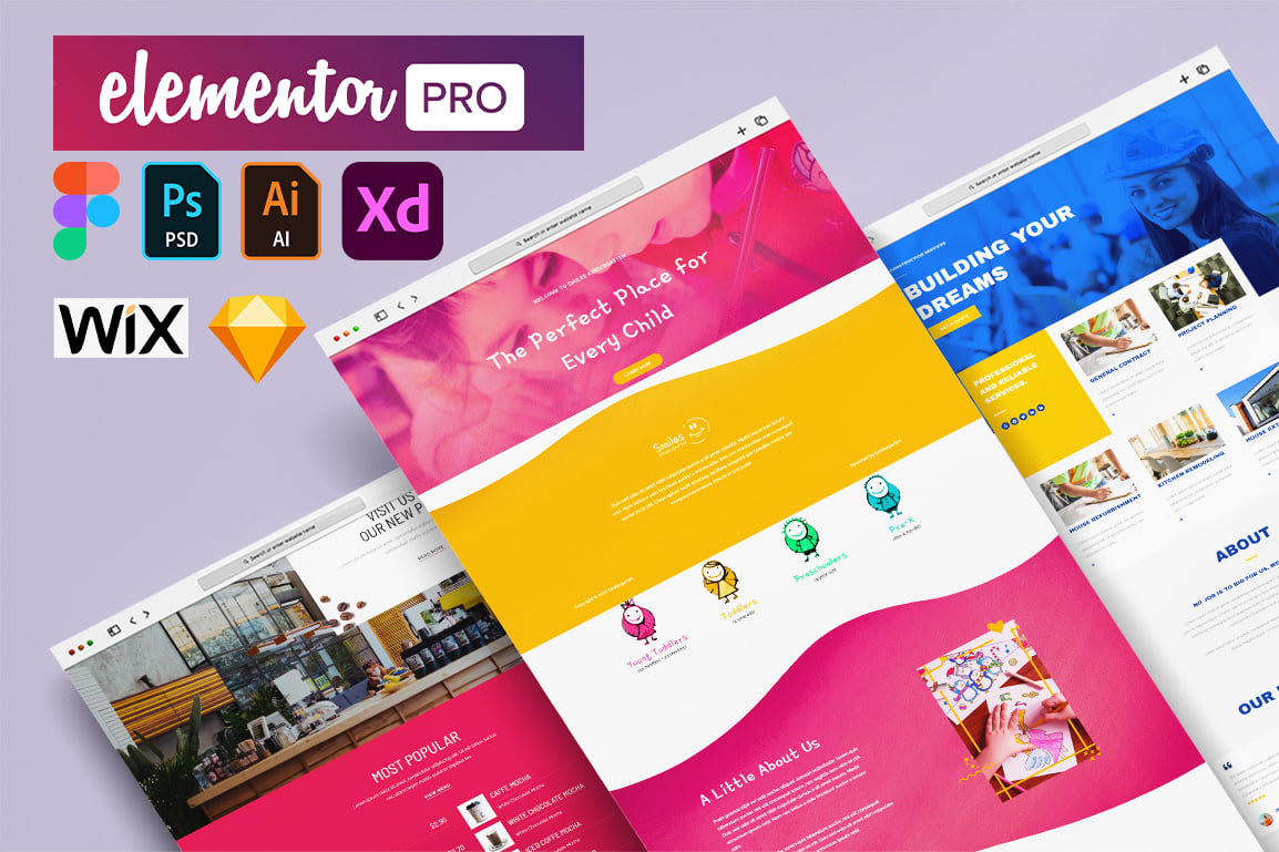 Portfolio for Figma, PSD, XD to WordPress Elementor