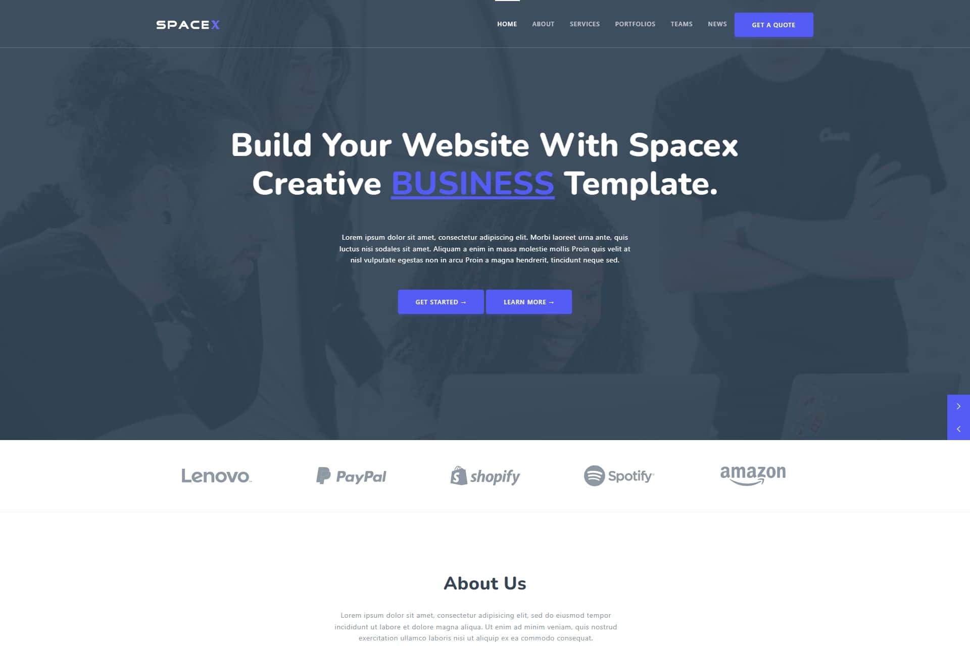 Portfolio for WordPress Landing Page Design