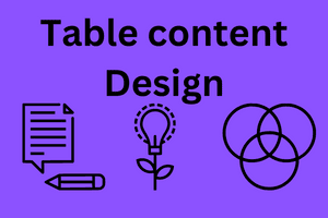 Portfolio for Table content Design