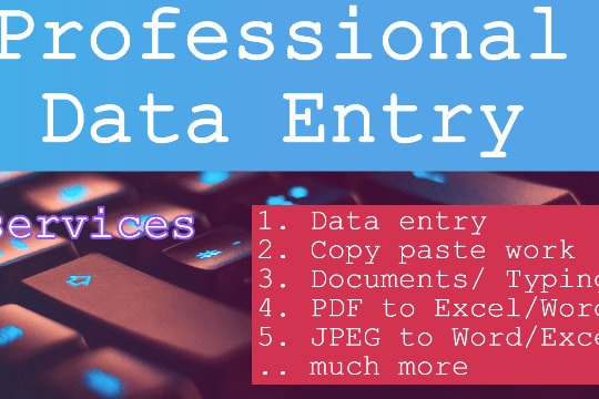 Portfolio for Data Entry, Copy and Paste