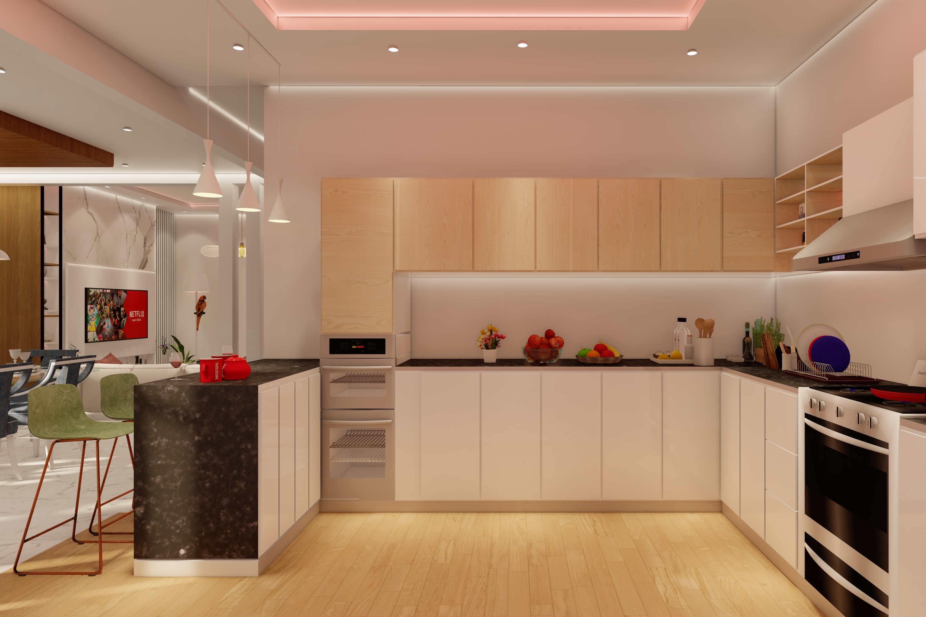 Portfolio for 3d kitchen design and rendering