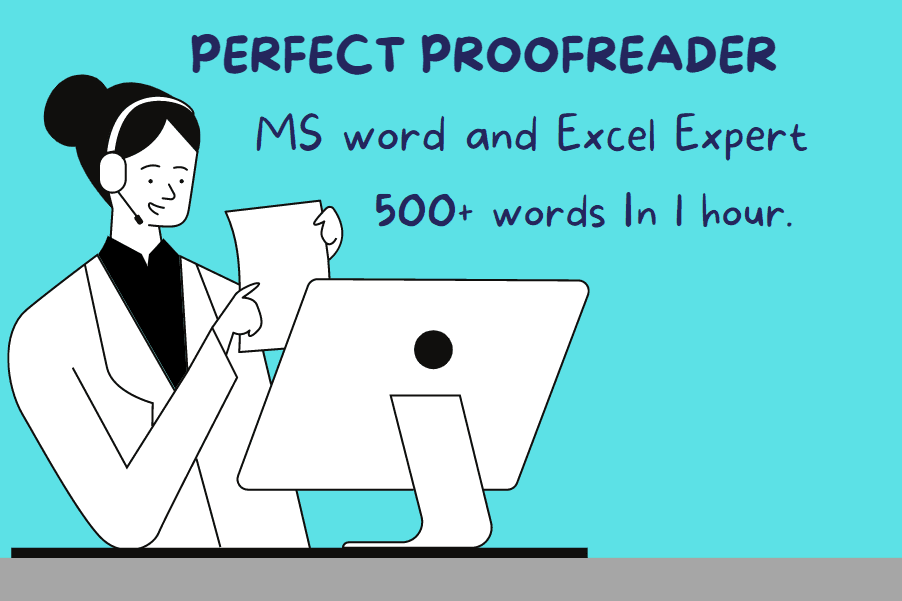 Portfolio for Best Proofreading, MS word and Excel