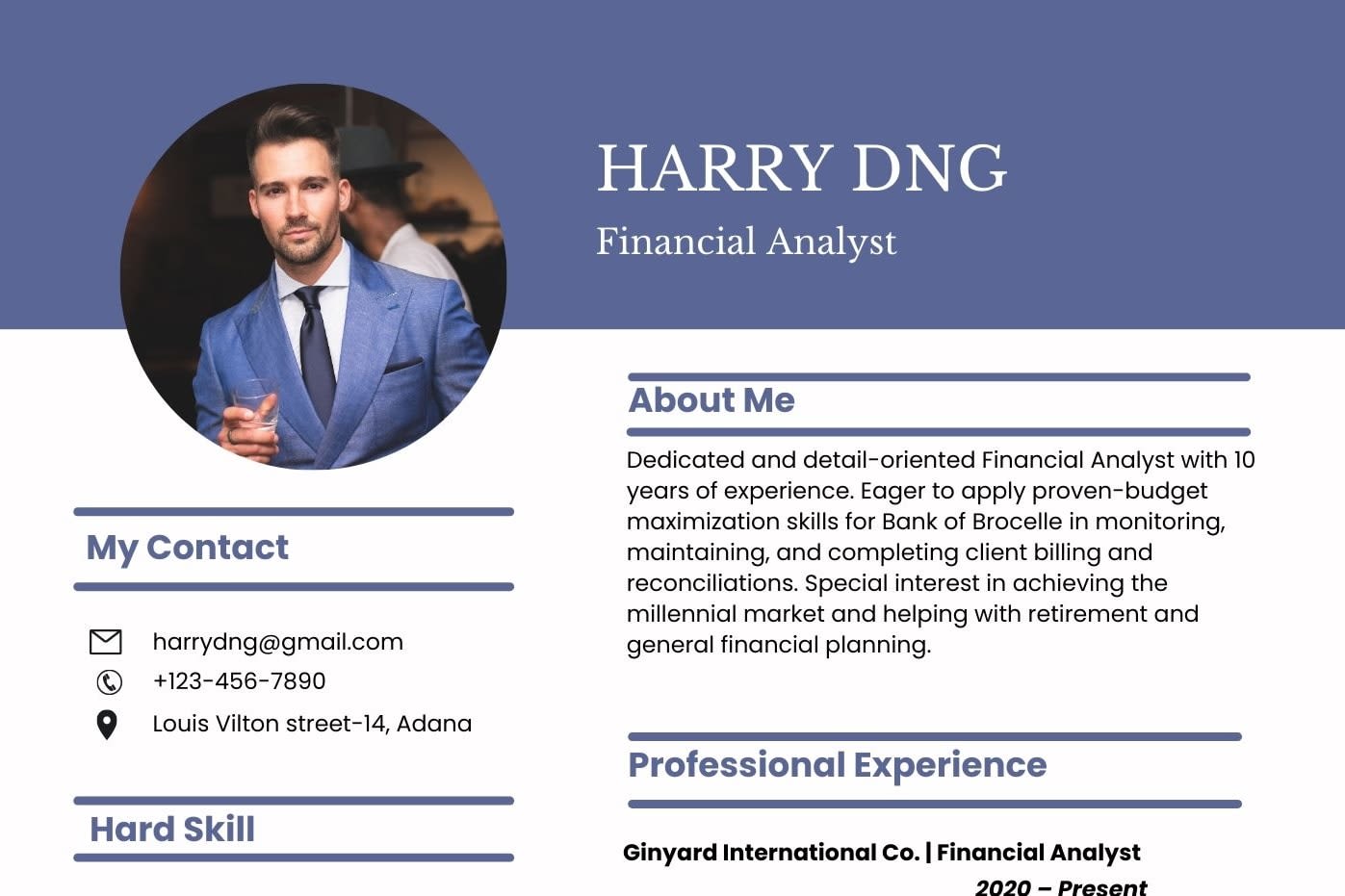 Portfolio for Creative and modern CV design on canva