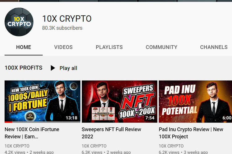 Portfolio for Promote Crypto On Youtube