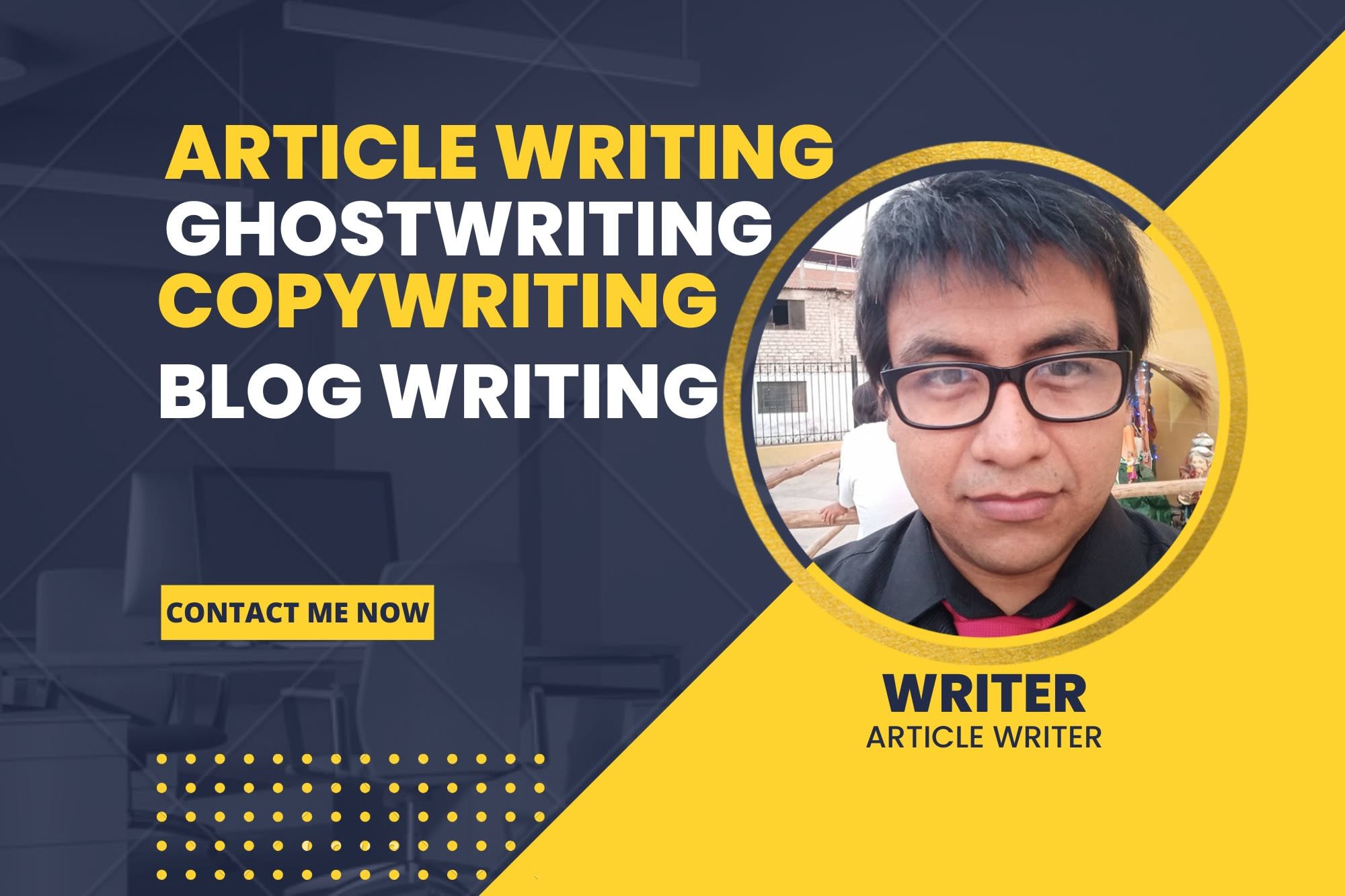 Portfolio for Article Writer, Ghostwriting, Blog Write