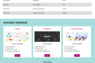 Portfolio for E-learning content development