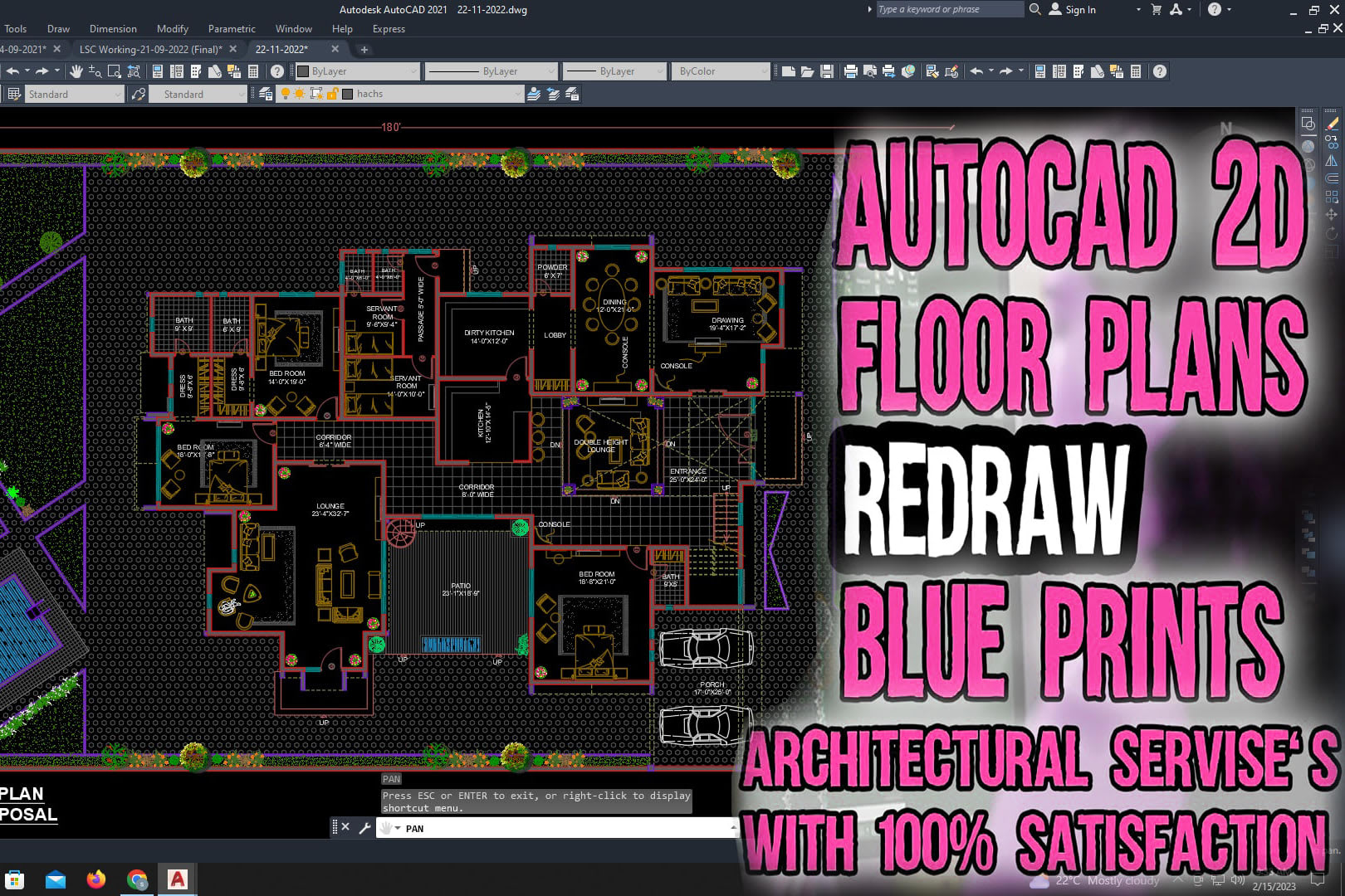 Portfolio for 2d floor plan, redraw, cad drafting