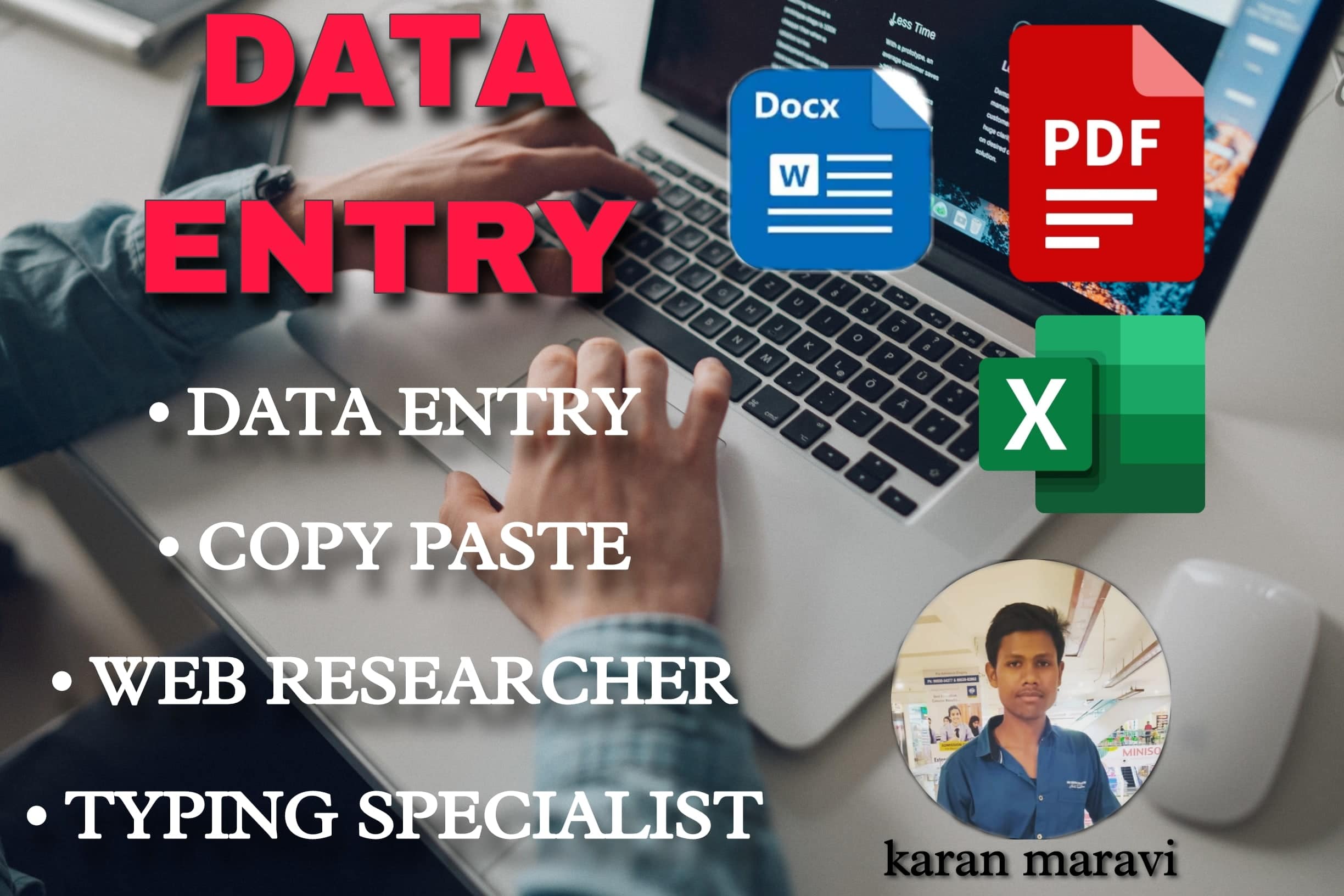 Portfolio for Data entry, web research, copy paste