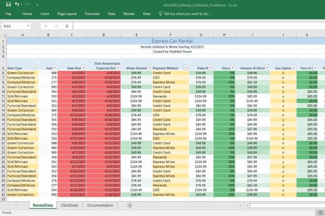 Portfolio for Excel Data Entry