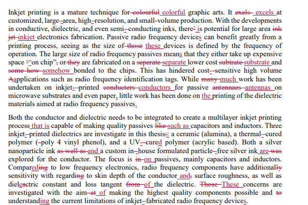 Portfolio for proof reading and editing