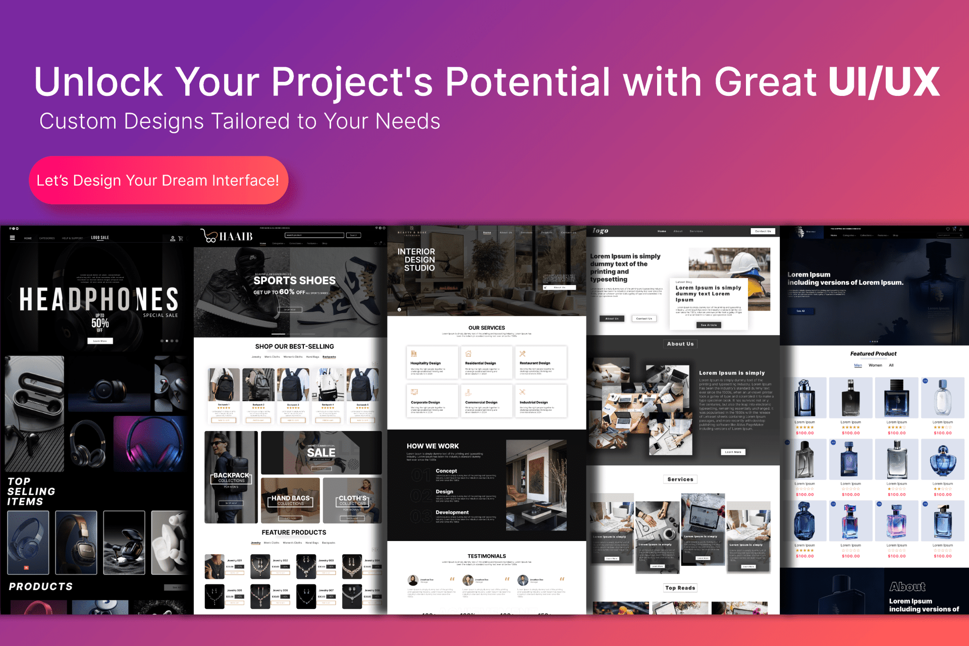 Portfolio for Professional UI and UX for your website