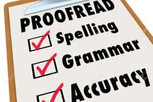 Portfolio for proof reading text, data entry