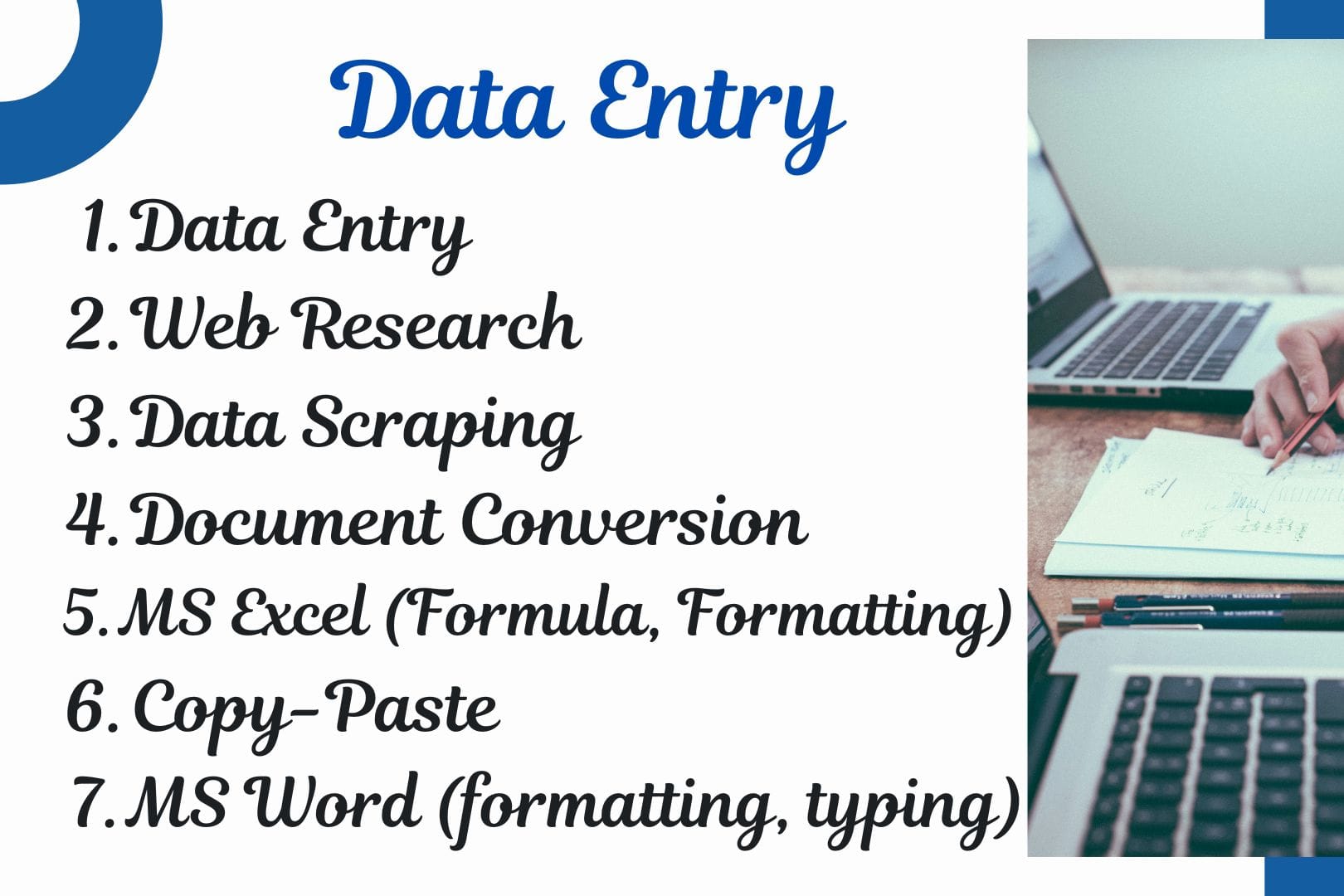 Portfolio for Data Entry l Excel l MS Word l Web Scrap