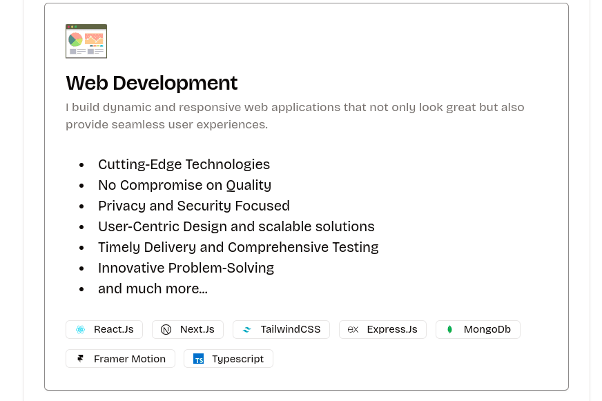 Portfolio for Web Development