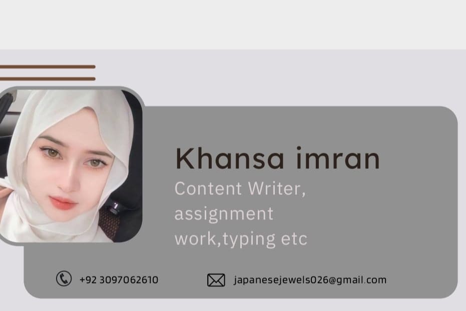 Portfolio for assignment work, typing, dataentry