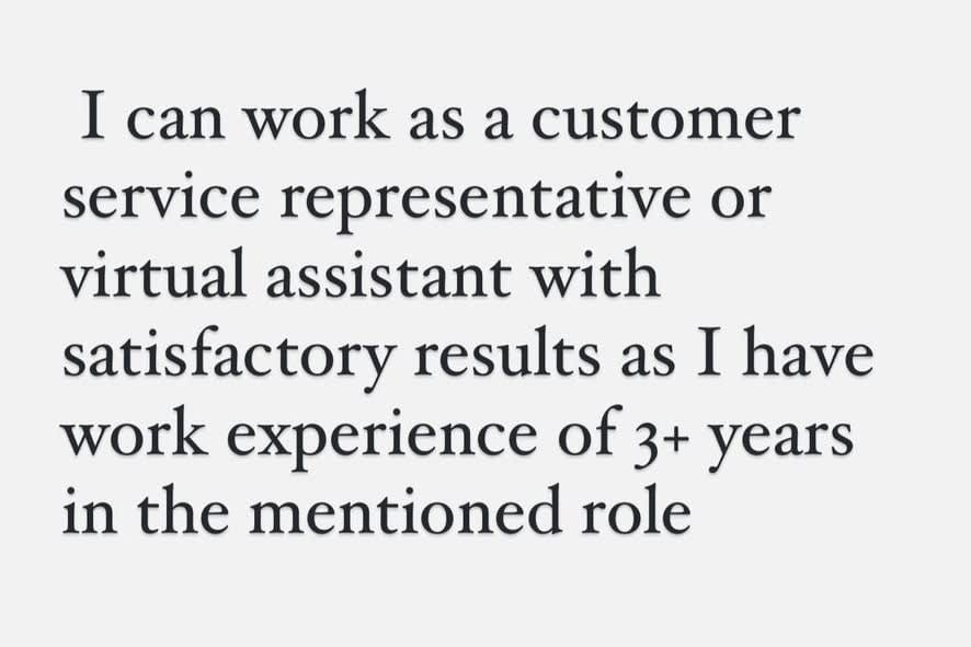 Portfolio for customer service representative