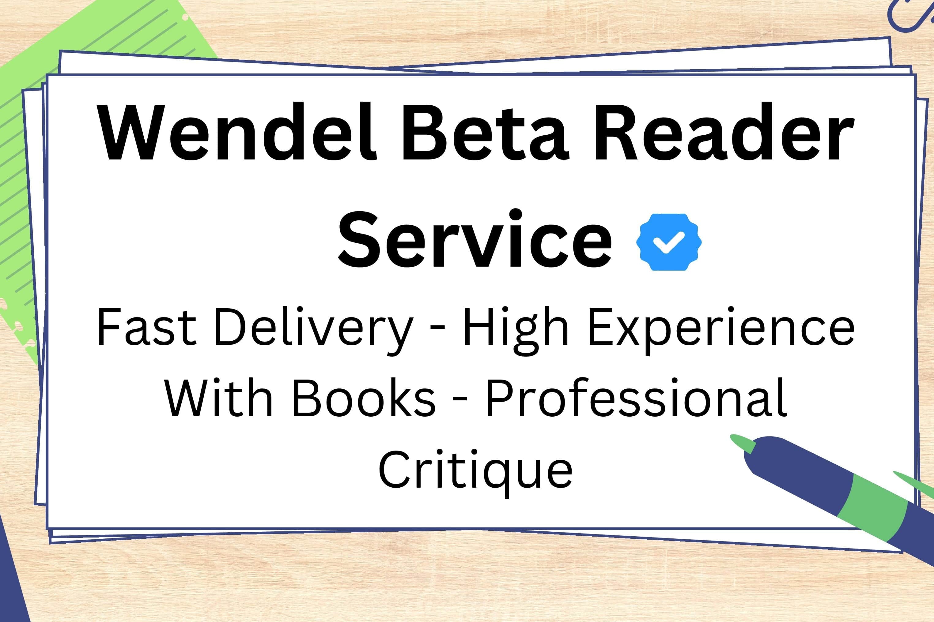 Portfolio for I will be a beta reader for your book