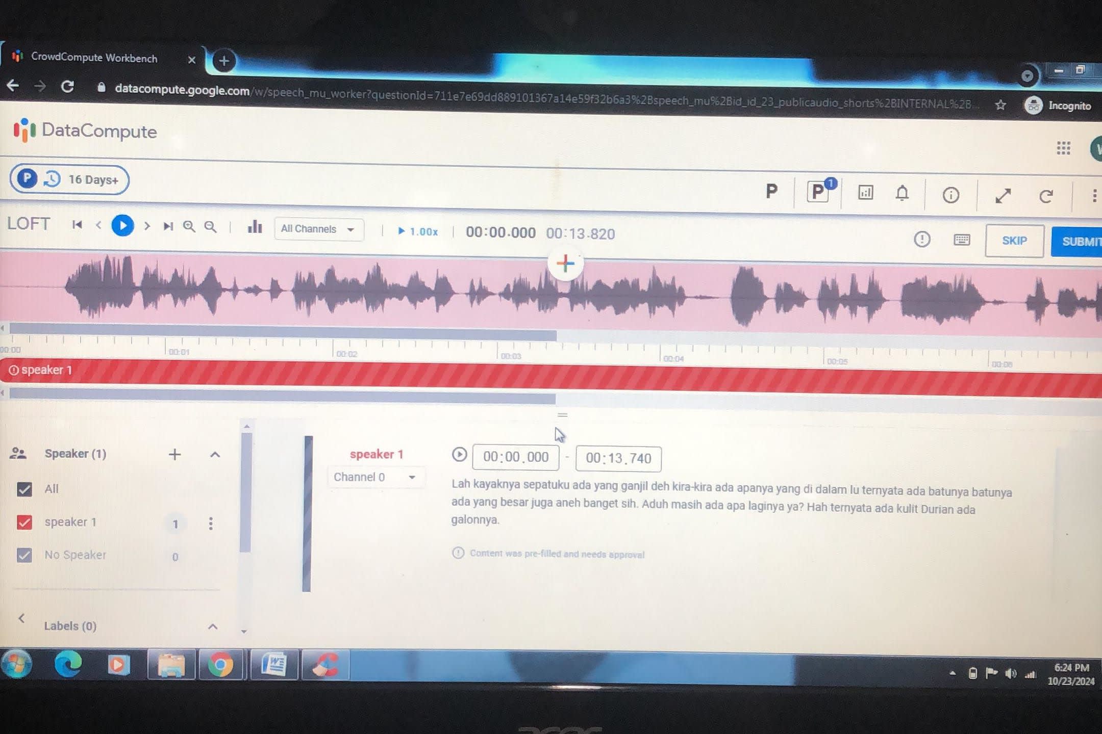 Portfolio for Transcriber and Anotator