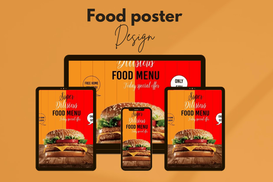 Portfolio for I will design food poster, flyer design