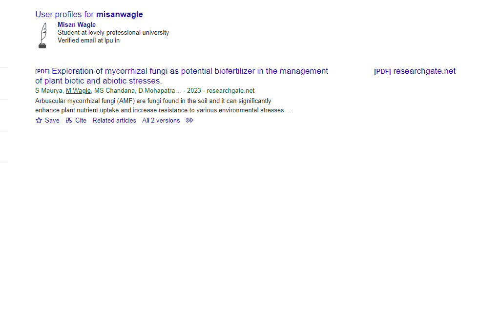 Portfolio for Review paper writing/ Article Writing