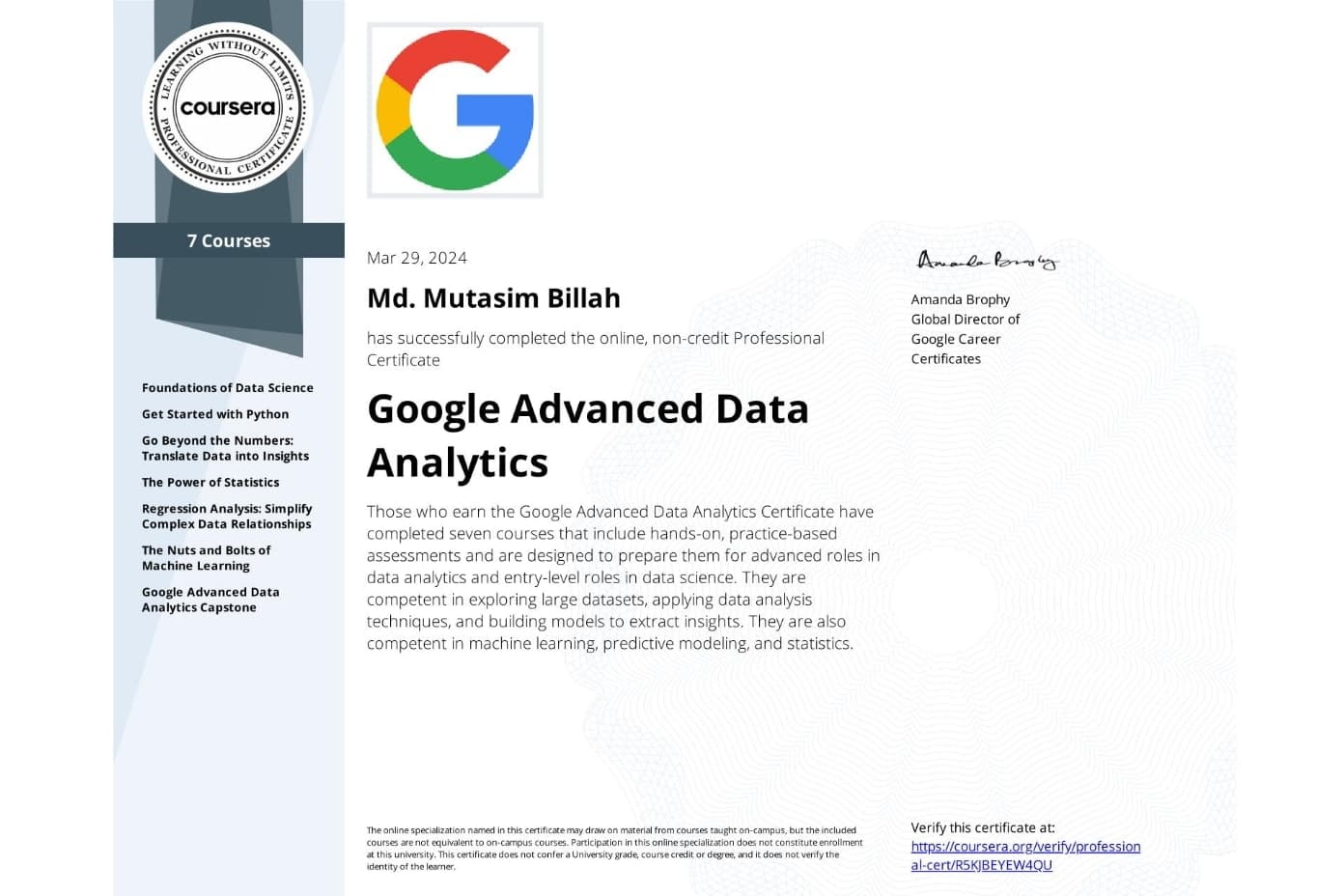 Portfolio for Data Analysis