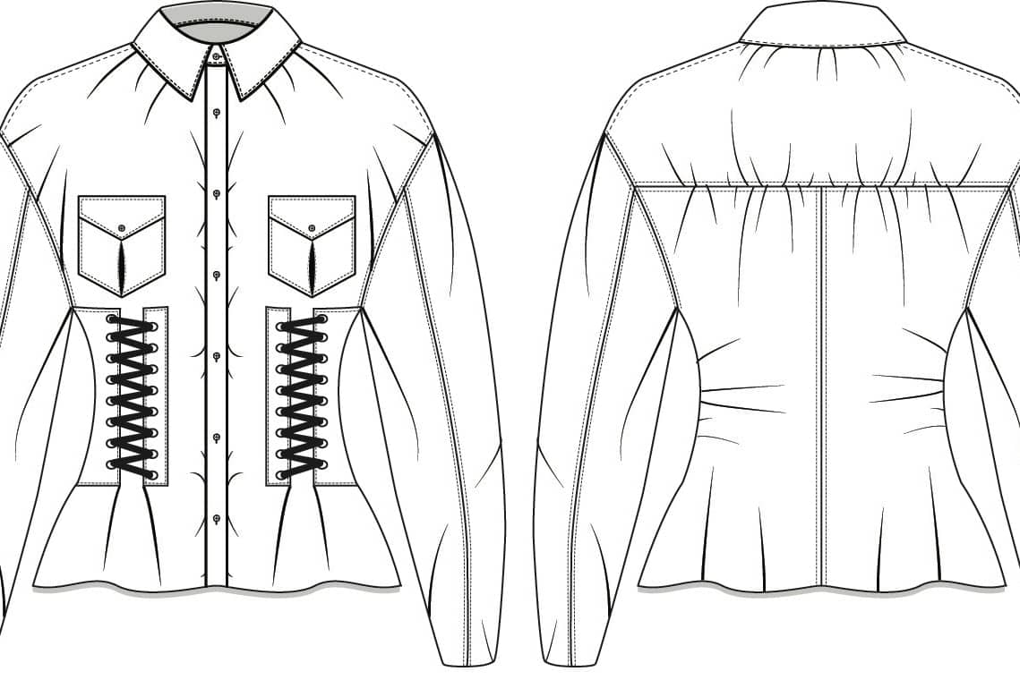Portfolio for Create detailed fashion technical drawin