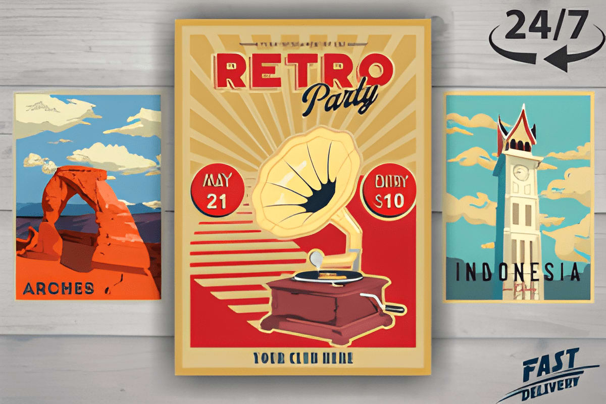Portfolio for retro poster