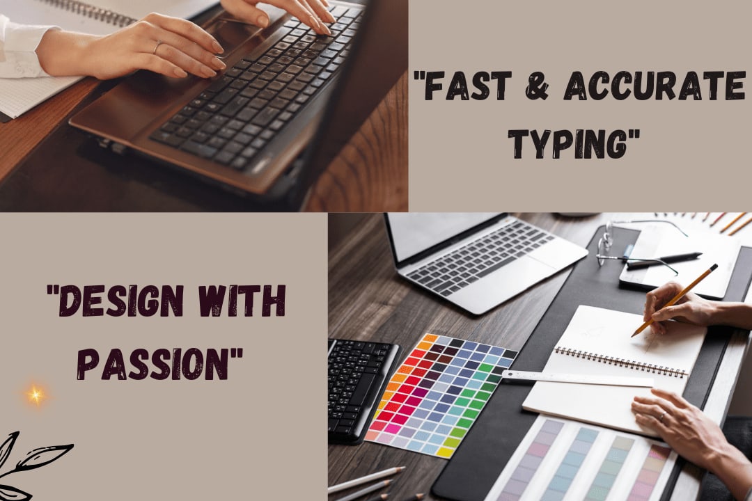 Portfolio for typing,translations and graphic designs